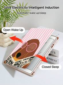 Kingsung Funda protectora para tableta con patrón de rayas y dibujos animados de perros, giratoria 360°/720°, ranura integrada para lápiz, protección contra caídas, funda con activación automática, compatible con iPad 9.7/10.2/10.5/10.9/Pro 11 - Multicolor - Ver 7
