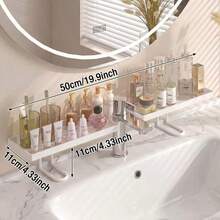 Plastic Over Faucet Hanging Sink Storage Rack With Slatted Drainage, Sturdy Durable Space Saving Multi-Functional Sink Organizer Easy To Clean, No Drill Hanging Shelf For Bathroom Vanity Skincare Cosmetics Storage Kitchen Sink Sponge Brush Holder - Multicolor - View 7