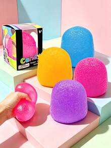 1PC Random Color Gummy Candy Shaped Squeeze Stress Relief Accessory, Soft TPR Jelly-Like Slow Rebound Squishy, Portable Relax Gadget, Cute Desktop Ornament, Ideal Holiday & Back To School Present For Teens And Adults - Multicolor - View 2