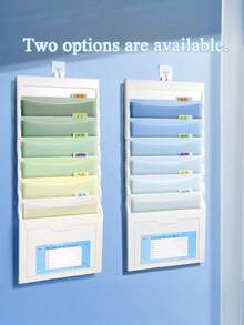 1pc A4 Folding File Folder, Wall-Mounted Document Storage Bag, 7-Layer Gradient Storage Bag, Large Capacity Document Organizer Wall Accordion Bag Hanging Subject Storage Bag Stationery, Suitable For School Textbooks, Office Organization, Space Organization, Portable Handle - A - View 5