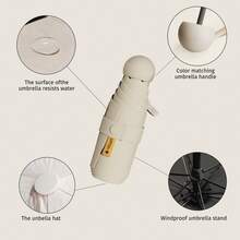 1pc Portable Umbrella, UV Protection Lightweight Folding Umbrella With Storage Bag, Compact Travel Folding Umbrella, Lightweight Metal Frame, Sun Protection Function, Mini Design, Dual Use For Sunny And Rainy Days, Multiple Colors Available; Compact Sun Protection Style With Metal Handle, Ideal For Spring And Summer, Suitable As Bridesmaid Gift - Multicolor - View 7
