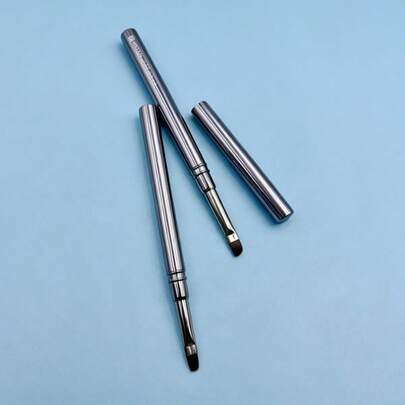 Stylo de nail art métallique gunmetal 1/2 pièces avec capuchon anti-poussière, ensemble de stylos de coloriage à pinceau plat