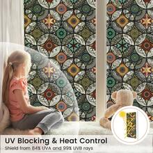 Bohemian Stil dekorative Sonnenschutz Sichtschutz Fensterfolie, UV- & Hitzeschutz, statisch haftend & abnehmbar | Für Zuhause, Balkon - 1PC - Übersicht 6