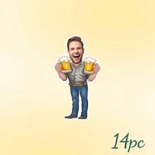 7/14/21pcs Custom Photo Beer Banner, Funny Personalized Face Pull Flag With Beer Glass & Bottle,Party Decoration For Boy's Birthday, Bachelor Party - Multicolor - View 14