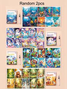 Children's Water Painting Book, Reusable Doodle Book With Water, Educational Magic Drawing Book For Kindergarten Students Back To School - Multicolor - View 10