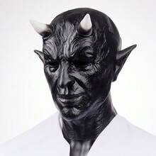 1pc Fashionable Personalized Devil Horn Mask Cosplay Horror Devil Costume Head Mask, Practical Prank Scary Ghost Face Costume Prop, Durable Exquisite Compact Suitable For Masquerade Party Convenient To Carry Mask Head Cover - View 7