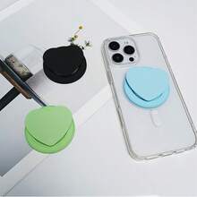 Soporte magnético MagSafe de silicona de unicolor con forma de corazón minimalista, con súper fuerte adsorción, airbag telescópico de escritorio, para mujeres - Multicolor - Ver 5