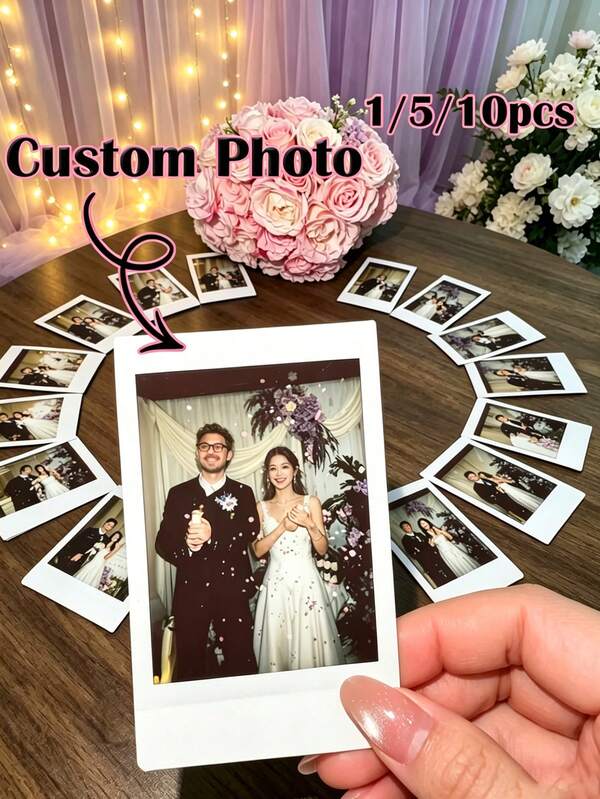 1/5/10PCS Simple And Exquisite Custom Photo Cards With A Modern, Stylish Texture,High Definition Printing And Unique Personalized Design Make Them Perfect As Commemorative Gifts For Couples Sweet Memories,Heartfelt Birthday Wishes,Or Festive Surprise