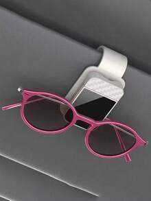 Universal Car Fashion Glasses Holder With Soft Foam Lining - Anti-Scratch Sun Visor Clip, One-Hand Release - Car, Truck And SUV Glasses Storage Organizer - Black Car Interior Accessory - A - View 11