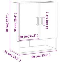 vidaXL Wall Cabinet, Hanging Cabinet With Ample Storage Space, Wall-Mounted Bathroom Cabinet, Medicine Cabinet, Storage Cabinet For Living Room, Light Oak Khaki Wood Composite - Light Oak Khaki - View 3