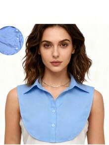 2pcs Women's Versatile Fake Collar Shirt, Decorative Stand Collar Pointed Fake Collar Accessory, Suitable For Daily Wear In Spring, Autumn And Winter, Clothing Matching - Black and White - View 6