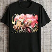 Camiseta de una pieza estampada transpirable, negra, cuello redondo, comndo gramos, ccomndote unisex básico oversized, motivos de navegación y compañí - Negro - Ver 1