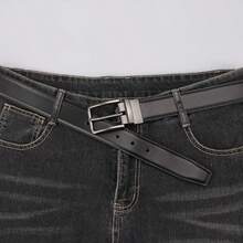 1pc Reversible Men's Belt, Alloy Buckle Rotatable, 2 Colors In 1 Belt, Brown/Black, Buckle Rotation For Color Change, Casual Fashion, Jeans Matching, Casual Pants Matching - Black and Brown - View 6