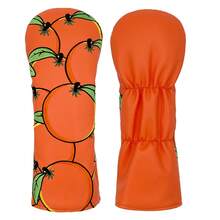Creative Full-Print Orange Embroidered Golf Club Headcover, Vibrant Fruit Style Design, Lively Energetic Golf Accessory - Orange - View 4