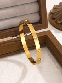 3 Stücke/1 Stück Modischer Edelstahl Schmuckset, Kleeblatt Design, geeignet für Damen Pendeln oder tägliches Tragen, perfektes Geschenk für Freunde - Goldgelb - Übersicht 6