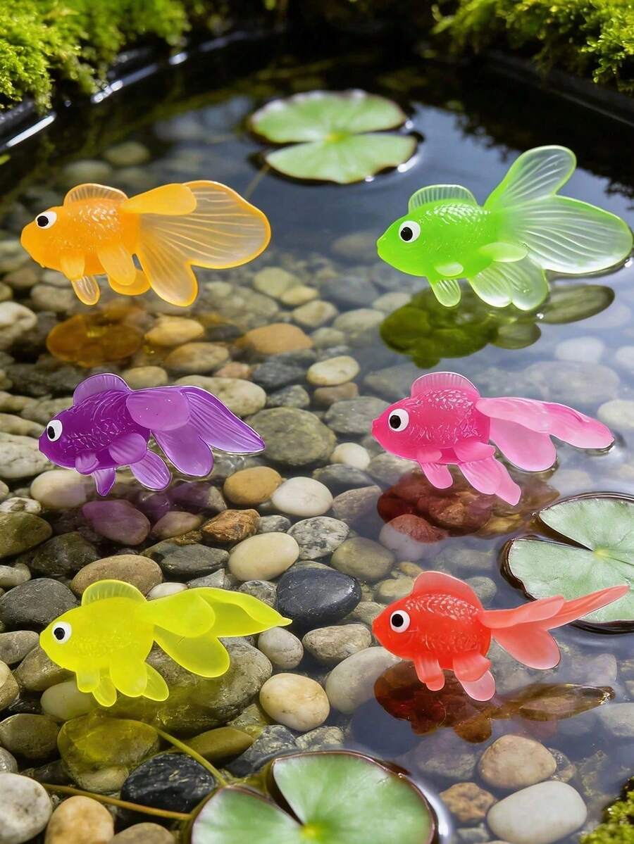 1/10/20 piezas Decoraciones de Peces Flotantes de Plástico Realistas y Móviles para Acuario, Decoración de Tanque de Peces, Juego de Recuerdos para Fiestas, Paquete de Regalo de Surtido de Peces, Adecuado para Regalos de Estanque de Peces Dorados Flotantes de Plástico Escolar - Multicolor - Ver 1