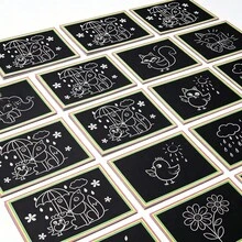 Scratch-Off Art Paper For Kids, DIY Cartoon Pattern Graffiti Pad, Rainbow Scratch Drawing Kit, Fun Educational Craft Gift For Toddlers - Multicolor - View 5