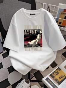 Women's T-Shirt With Print "The Song Of Saya" Summer T-Shirt Men's T-Shirt Vintage Washed Breathable Designer Clothing Versatile Stretchable Stylish Soft - White - View 2