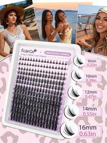 FQBFQB 238pcs Spiky Fairy Cluster False Eyelashes, 9-18mm Mixed Length, Thick Single Pointed DIY Lash Extensions, Cartoon Style Dense Eyelashes - D - View 2