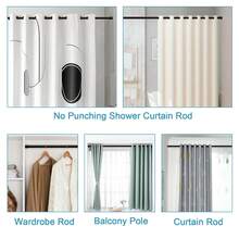 No Drill Telescopic Tension Curtain Rod – Adjustable Pole For Shower, Kitchen Cupboard, Bathroom Window - Black, 102-190cm - View 2