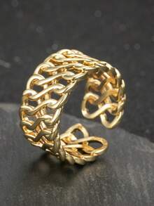 1 pieza Anillo de cara ancha simple para regalo de citas, uso diario - TJZ034 - Ver 8
