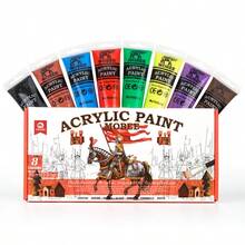 8 pièces MOBEE Ensemble de marqueurs acryliques professionnels métalliques & classiques, convient pour les débutants en apprentissage et les artistes professionnels pour la peinture avancée, cadeau de Noël et du Nouvel An, couleurs vibrantes faciles à utiliser, très beau - Ensembles - Voir 2