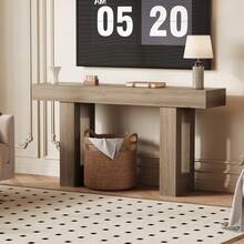 Soonbuy 63" Entryway Console Table, Wooden Narrow Long Sofa Table, Rectangular Behind Couch Table, Foyer Table For Living Room - Gray - View 1