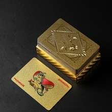 1 Paquet - Cartes à jouer en plastique PVC doré, imperméables, résistantes aux plis, épaissies, durables, cartes à jouer dorées cool - Choix idéal pour les cadeaux de Noël, Halloween, Thanksgiving et les soirées de jeux. À la mode et durable, choix parfait pour les cadeaux de voyage pendant les vacances. Jeux de fête et fournitures pour événements. Pratique et pratique, robuste et durable. Fournitures de festival et de fête, beau et pratique. - Multicolore - Voir 12