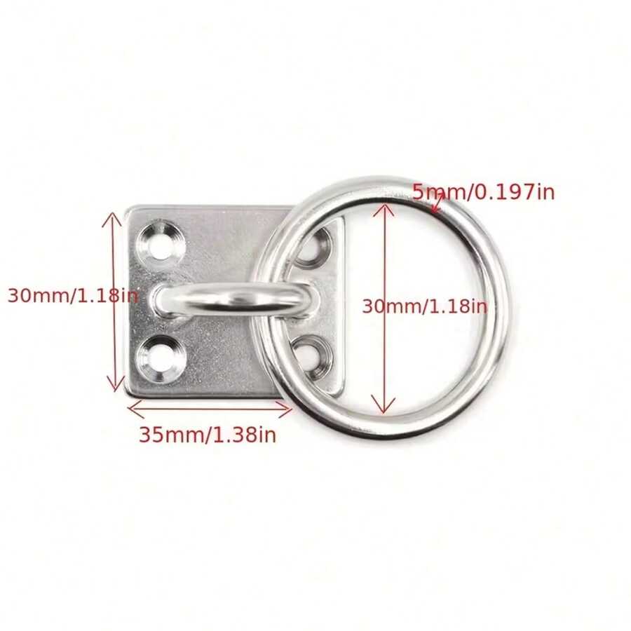 2/4 Paquetes de Ganchos de Acero Inoxidable 304 Resistentes para Techo & Pared, Anillos de Anclaje con Base Cuadrada, Herrajes Atornillables para Hamaca, Gimnasio, Columpio,