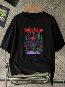 Vintage-T-Shirt For Herren In Oversized-Schnitt With Graphicprint, 100% Baumwolle, Einzigartigem Print, L?Ssig Und Atmungsaktiv - Black - View 2