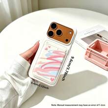 Minimalist Fresh Bow Cherry Heart Graffiti Multiple Gentle Print Magnetic Phone Card Holder, Leather Thin Back Card Sleeve, Compatible With All Phone Models, Can Store ID Card And Bank Card, Secure And Not Falling Off Or Pushing Up Screen Protector, Portable For Commuting And School, Niche Versatile Digital Accessory, Super Practical For Daily Travel And Document Storage - Multicolor - View 4