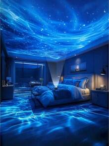 Luz de proyección de estrellas LED, patrones multicolor, con control remoto, proyectando estrellas, luna y cielo estrellado romántico, lámpara de proyección de cubo de cristal LED, se puede usar como lámpara de mesita de noche o luz para dormir, proyector de estrellas de galaxia, proyector de luz nocturna para dormitorio - Multicolor - Ver 9