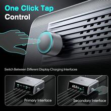 HEARTIGER 100W GaN 智慧桌面充電站，2.3 吋 HD 大螢幕即時充電功率顯示，4 個 USB-C 接口 + 1 個 USB-A 接口快速充電輸出，相容 Apple/Android 手機、平板、筆電，智慧旋鈕控制，多裝置同時快充，全新桌面充電體驗 - 黑色 - 查看 6
