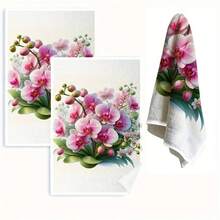 Vintage Flower Bouquet Printed Kitchen & Bathroom Hand Towels, Wrinkle Resistant Decorative Dish Towels. Super Absorbent, Machine Washable, Ideal For Kitchen Cleaning, Daily Home Decor & Gift Option. - Multicolor - View 9