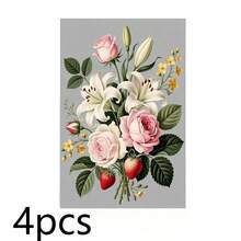 Vintage Flower Bouquet Printed Kitchen & Bathroom Hand Towels, Wrinkle Resistant Decorative Dish Towels. Super Absorbent, Machine Washable, Ideal For Kitchen Cleaning, Daily Home Decor & Gift Option. - Multicolor - View 11