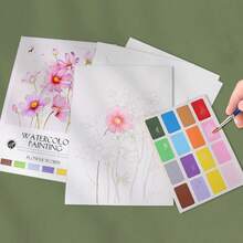Watercolor Coloring Notepad With Drawing Paper, Kids' Self-Contained Paint Filling Watercolor Painting Book, DIY Stress Relief Picture Book Back To School - Multicolor - View 10