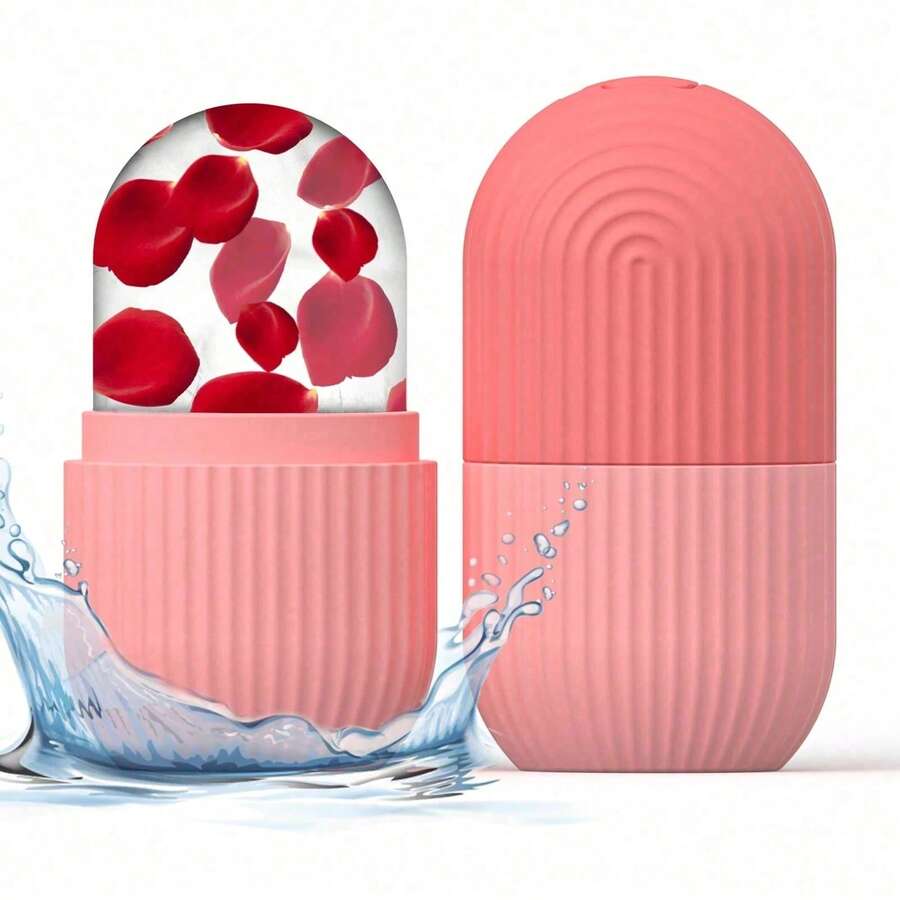 3/1pc Multi-Functional All-Scene Pink Ice Beauty Roller Facial Massage Tool, Premium Reusable Silicone Cold Compress Tool, Suitable For Home Self-Care, Facial And Eye Care, Acne Treatment, Skincare, Facial Gua Sha, Beauty Self-Care Ice Cube Mold