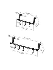 1pc Single Bar Towel Rack With Hook, No-Drill Cabinet Door Mount Storage Rack, ABS Material Kitchen Towel Rack, Space-Saving Hanging Storage, Suitable For Kitchen, Bathroom, Dorm, Cabinet Storage, Home Storage Essential, New Year Gift - Multicolor - View 5