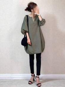 Women Midi Dresses - Navy Blue - View 2