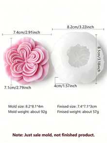 Austin Rose Silicone Candle Mold, Beginner-Friendly! Soft And Easy To Demold Material. Can Be Used For Scented Candles, Gypsum Decorations, Desktop Ornaments, Suitable For Home Decor, Holidays, Gifts. Give Mom A Floral Fragrance Gift For Mother's Day, Wedding Favors, DIY Stress Relief. Vivid Rose Texture Brings A Gentle Ambiance. - Austin Rose Mold - View 9