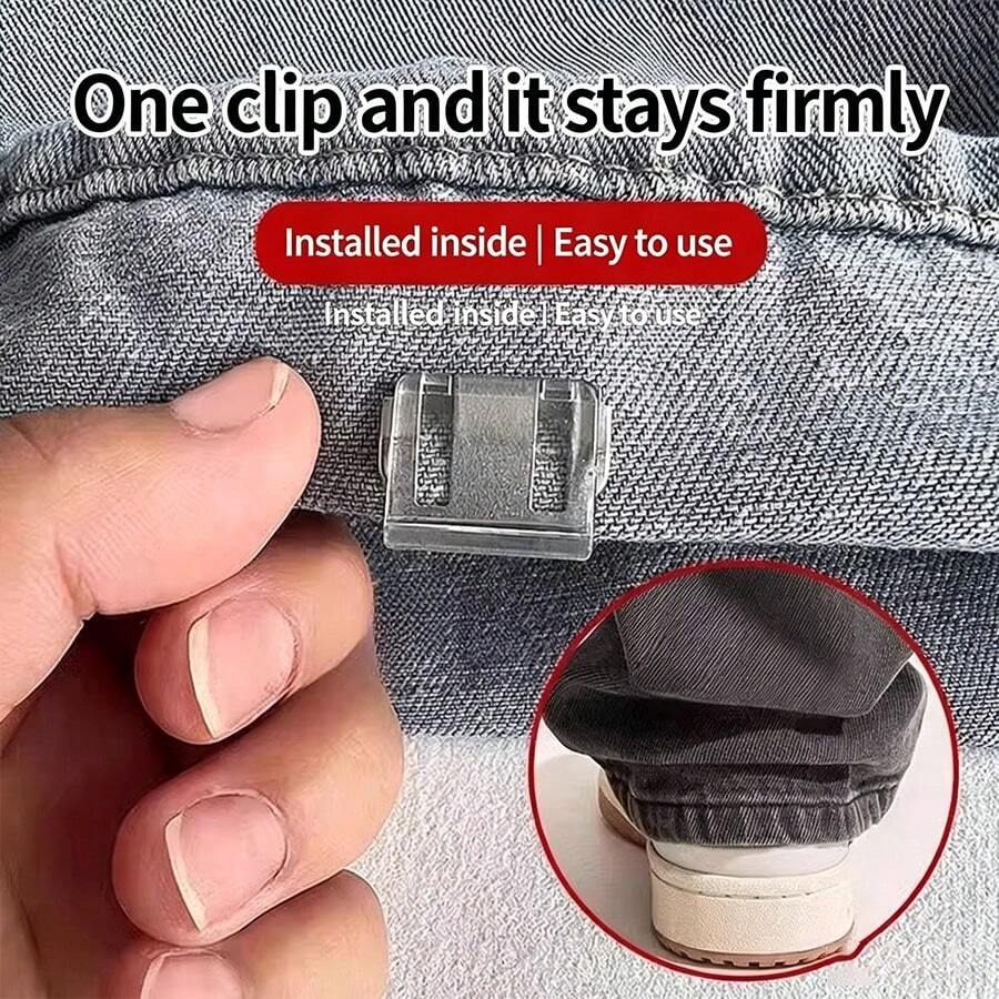 Waterproof Portable Invisible Pant Hem Clips, Seamless Hidden Cuff Fasteners Easily Shorten Pants, Avoid Dragging Trouser Legs, Compatible With Jeans And Daily Casual Pants