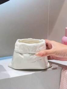 1 kệ lưu trữ mặt bàn bằng gốm dễ thương, thu hút, dùng cho mỹ phẩm, kem đánh răng, bàn chải đánh răng và sữa rửa mặt - Nhiều màu - Xem 5