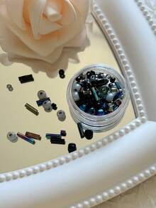 1 Bottle Mini Nail Art Seed Beads With Holes, Colorful Micro Beads, Simple Versatile All-Match Accessories Nail Charms - 彩色 - 查看 22