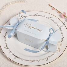 10/20pcs Small Candy Boxes With Ribbon, Wedding Favor Boxes Suitable For Party Snacks, Birthday Gift Bags, Small Desserts And Chocolate Packaging Boxes - View 3