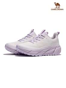 CAMEL CROWN Women's Cushioned Running Shoes, Non-Slip Shock-Absorbing Jogging Casual Sneakers - Snowflake White/Orchid Purple - View 2