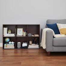 Bücherregal 6-Slot Aufbewahrungsregal Massivholz Bücherregal Holz Magazin Organizer - Rechteck - Übersicht 5