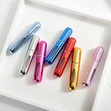 7 piezas Botellas atomizadoras de perfume de metal recargables de 5ml de color aleatorio con recarga inferior - Sin PVC, sin olor, contenedores de perfume mini portátiles - B - Ver 2