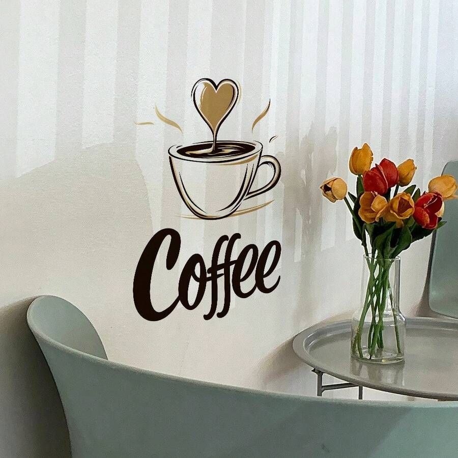 咖啡書房臥室玄關居家裝飾牆貼 自黏紙 - coffe貼紙 - 查看 1