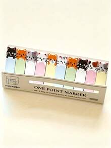 4 Sets Cute Cat Theme Sticker Set - Essential For Bookmarks And Memos, Office Supplies, Back To School Must-Haves - Multicolor - View 3