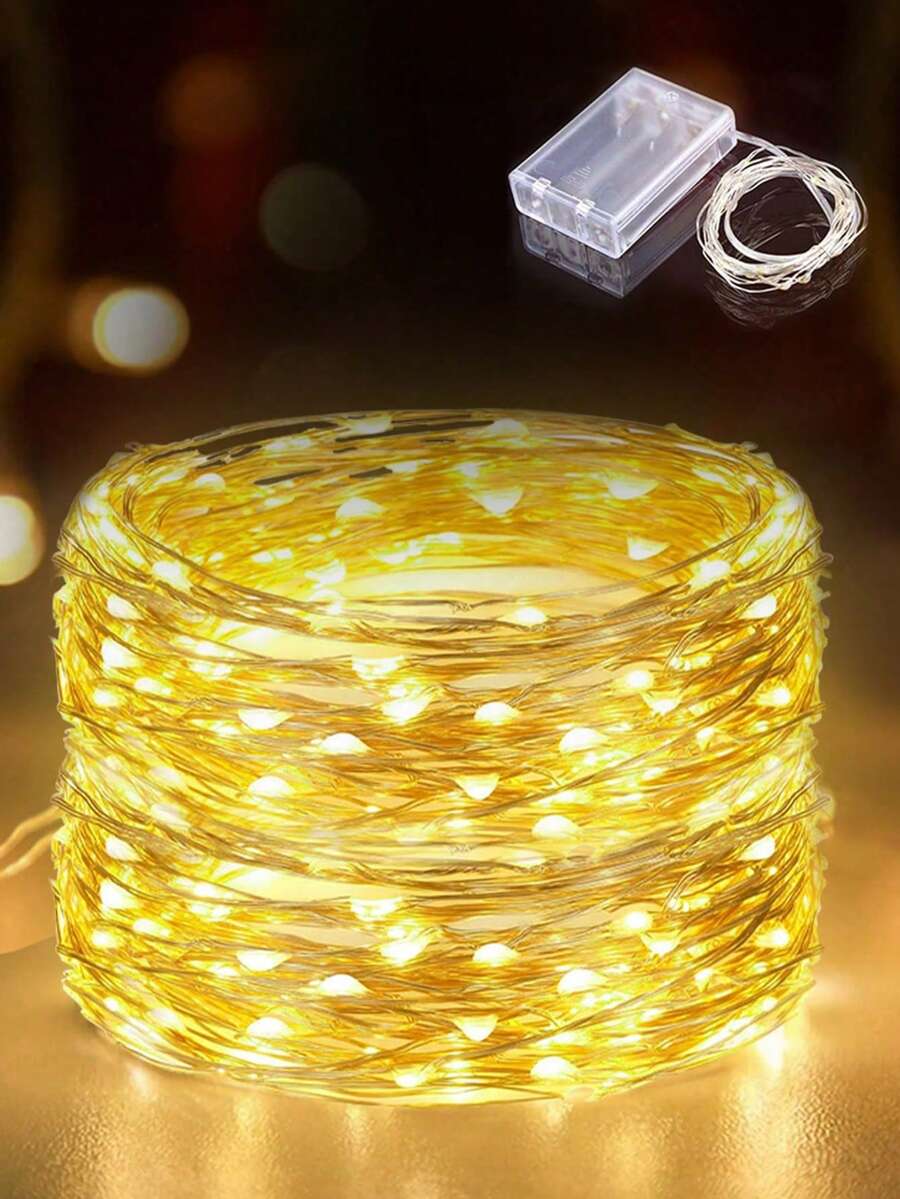 1pc 1/2/3/5/10M Indoor Decorative LED Copper Wire Light, Battery Powered – Bendable & DIY Shapeable String Light For Home Decor, Party Decor, Holiday Decor, Wedding Decor, Outdoor Garden, Camping – String Light For Room/House Decor